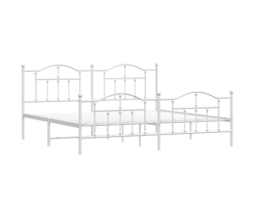 Estructura cama sin colchón con estribo metal blanco 193x203 cm