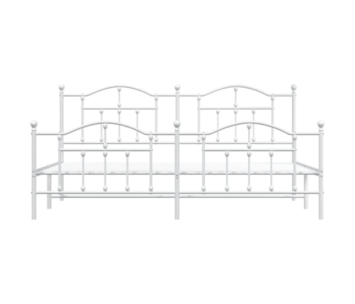 Estructura cama sin colchón con estribo metal blanco 193x203 cm