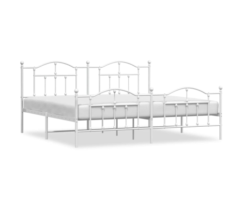 Estructura cama sin colchón con estribo metal blanco 200x200 cm