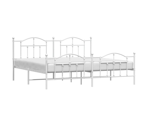 Estructura cama sin colchón con estribo metal blanco 200x200 cm