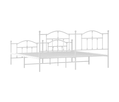 Estructura cama sin colchón con estribo metal blanco 200x200 cm