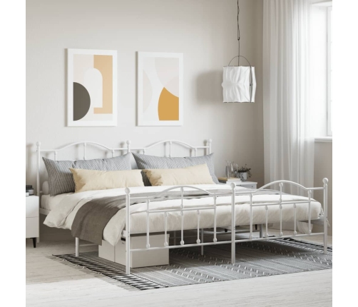 Estructura cama sin colchón con estribo metal blanco 200x200 cm