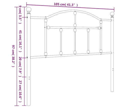 Cabecero de metal blanco 100 cm