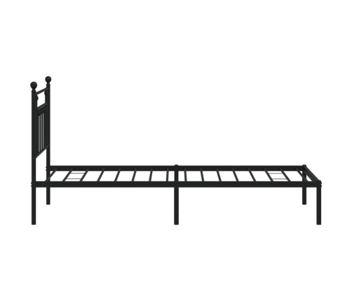 Estructura cama sin colchón con cabecero metal negro 80x200 cm