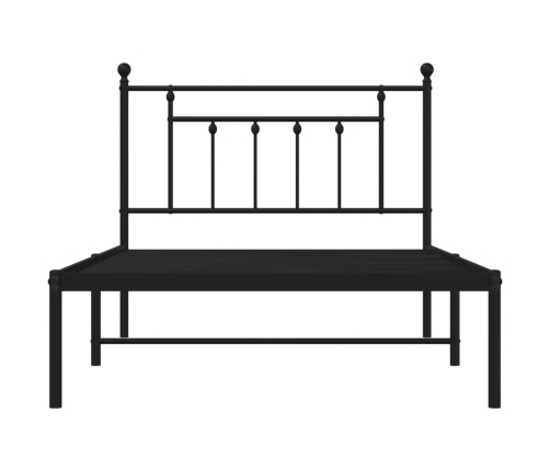 Estructura cama sin colchón con cabecero metal negro 107x203 cm