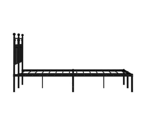 Estructura cama sin colchón con cabecero metal negro 120x200 cm