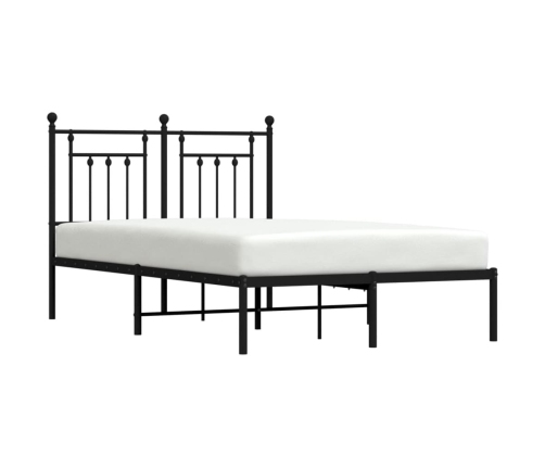 Estructura cama sin colchón con cabecero metal negro 135x190 cm