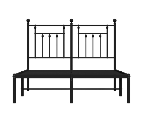 Estructura cama sin colchón con cabecero metal negro 135x190 cm