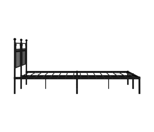 Estructura cama sin colchón con cabecero metal negro 160x200 cm