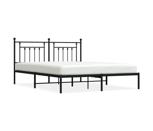 Estructura cama sin colchón con cabecero metal negro 183x213 cm