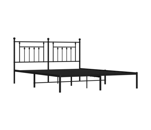 Estructura cama sin colchón con cabecero metal negro 183x213 cm