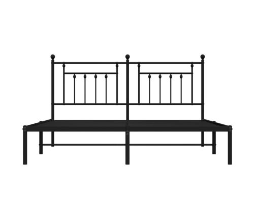 Estructura cama sin colchón con cabecero metal negro 183x213 cm