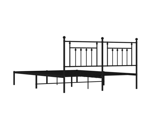 Estructura cama sin colchón con cabecero metal negro 183x213 cm