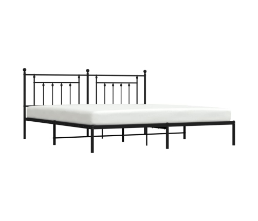 Estructura cama sin colchón con cabecero metal negro 193x203 cm