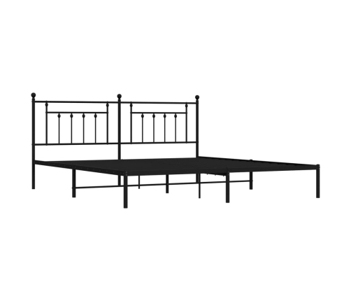 Estructura cama sin colchón con cabecero metal negro 193x203 cm