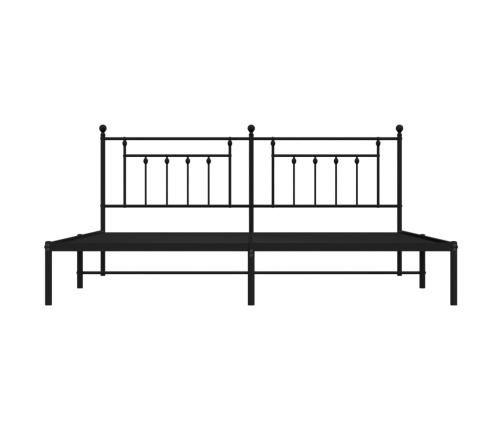 Estructura cama sin colchón con cabecero metal negro 193x203 cm