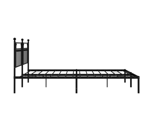 Estructura cama sin colchón con cabecero metal negro 193x203 cm