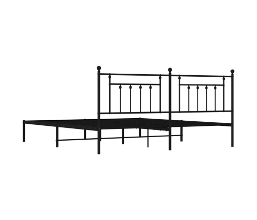 Estructura cama sin colchón con cabecero metal negro 193x203 cm