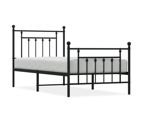 Estructura cama sin colchón con estribo metal negro 90x190 cm