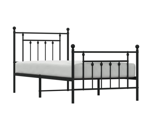 Estructura cama sin colchón con estribo metal negro 90x190 cm