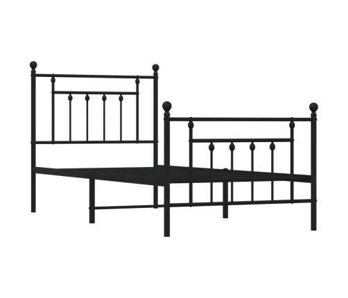 Estructura cama sin colchón con estribo metal negro 90x190 cm
