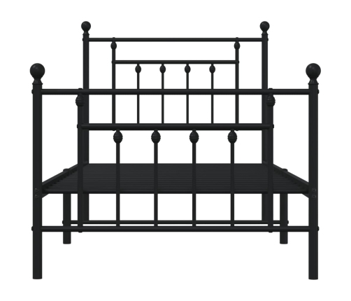 Estructura cama sin colchón con estribo metal negro 90x190 cm