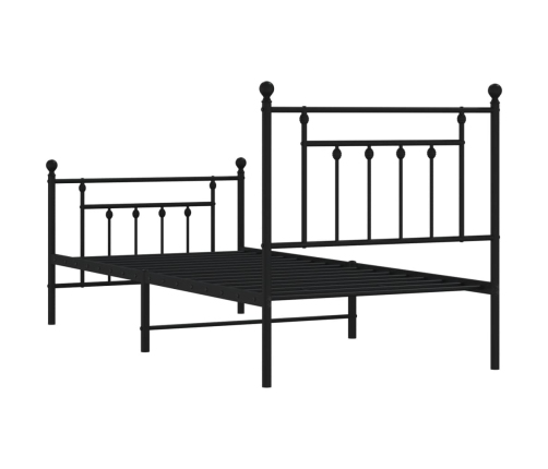 Estructura cama sin colchón con estribo metal negro 90x190 cm