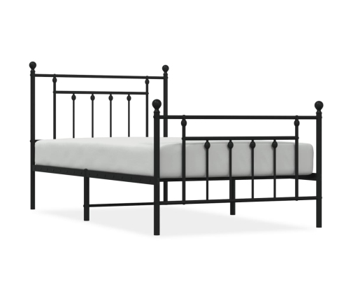 Estructura cama sin colchón con estribo metal negro 100x190 cm