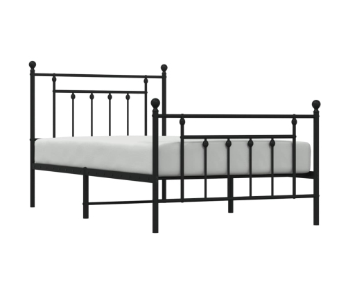 Estructura cama sin colchón con estribo metal negro 100x190 cm