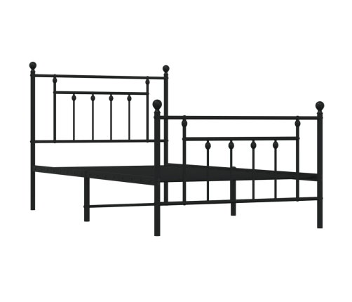 Estructura cama sin colchón con estribo metal negro 100x190 cm