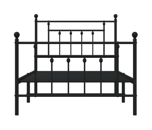 Estructura cama sin colchón con estribo metal negro 100x190 cm