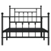 Estructura cama sin colchón con estribo metal negro 100x190 cm