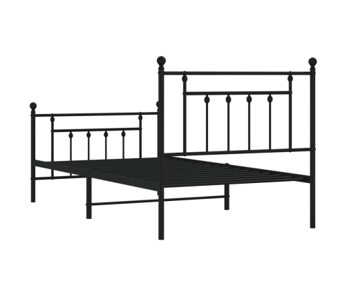 Estructura cama sin colchón con estribo metal negro 100x190 cm