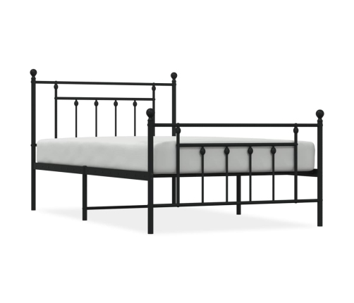 Estructura cama sin colchón con estribo metal negro 107x203 cm