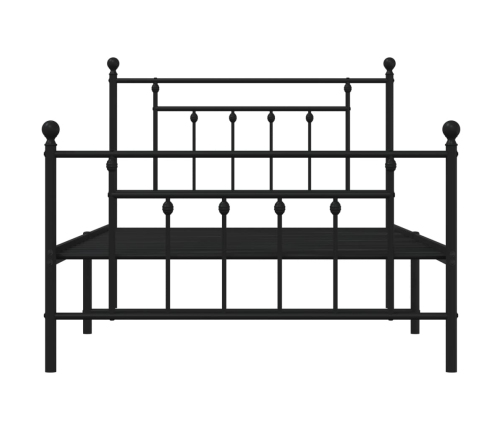 Estructura cama sin colchón con estribo metal negro 107x203 cm