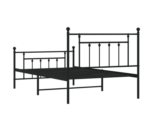 Estructura cama sin colchón con estribo metal negro 107x203 cm