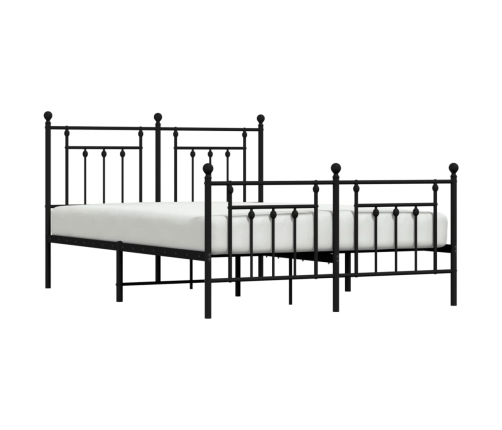 Estructura cama sin colchón con estribo metal negro 140x190 cm