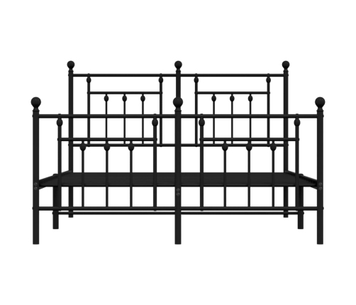 Estructura cama sin colchón con estribo metal negro 140x190 cm