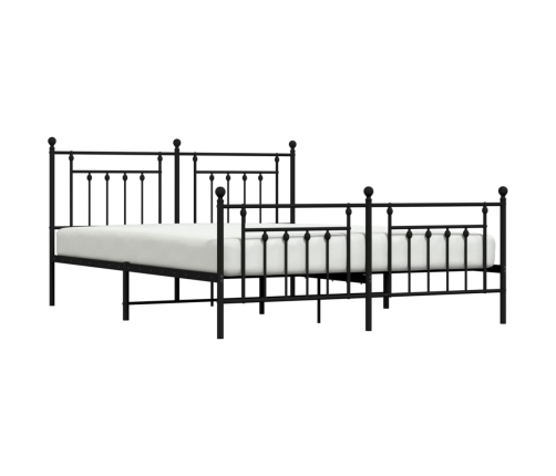 Estructura cama sin colchón con estribo metal negro 183x213 cm