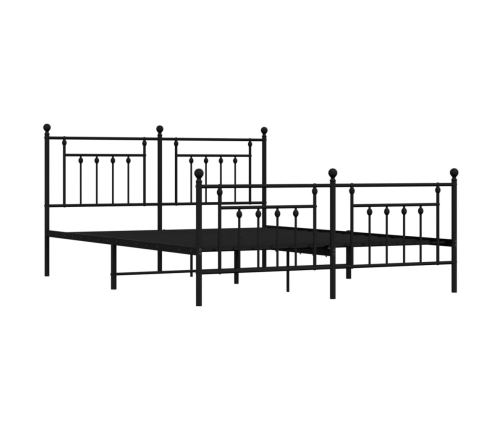 Estructura cama sin colchón con estribo metal negro 183x213 cm