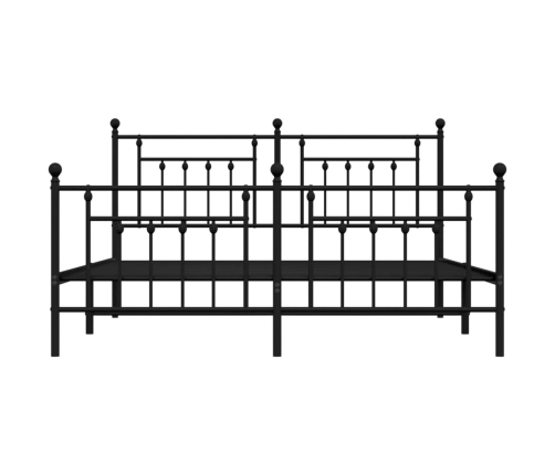 Estructura cama sin colchón con estribo metal negro 183x213 cm