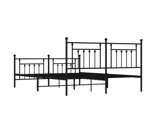 Estructura cama sin colchón con estribo metal negro 183x213 cm