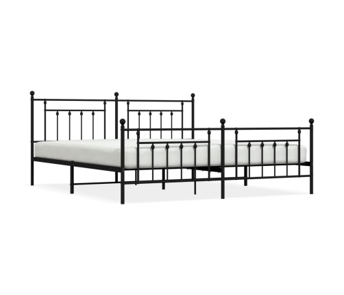 Estructura de cama cabecero y estribo metal negro 193x203cm