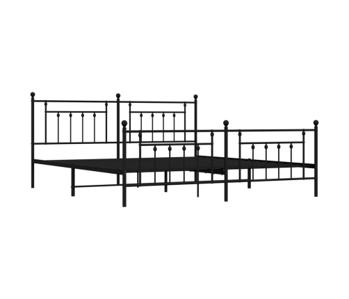 Estructura de cama cabecero y estribo metal negro 193x203cm