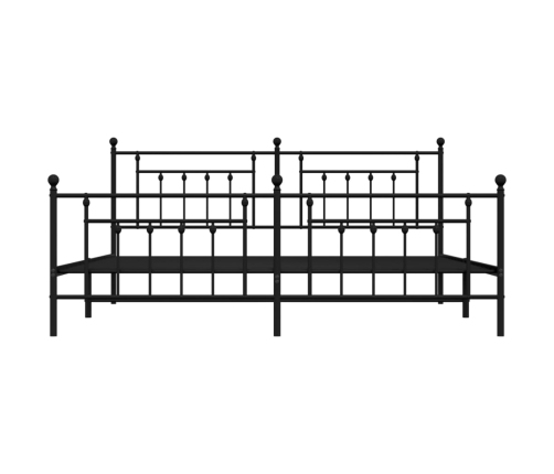 Estructura de cama cabecero y estribo metal negro 193x203cm