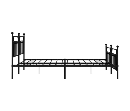 Estructura de cama cabecero y estribo metal negro 193x203cm