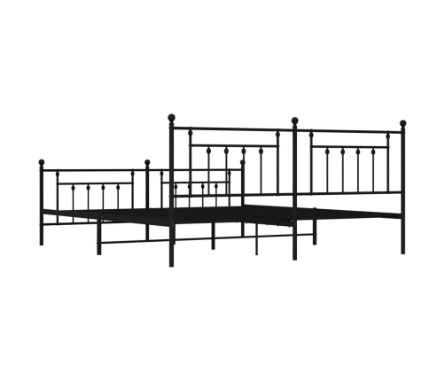 Estructura de cama cabecero y estribo metal negro 193x203cm