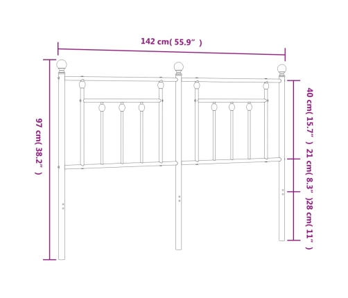 Cabecero de metal negro 135 cm