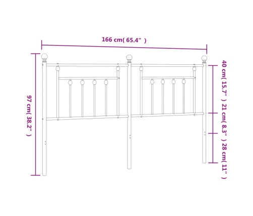 Cabecero de metal negro 160 cm