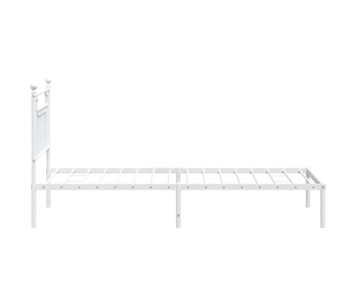 Estructura cama sin colchón con cabecero metal blanco 90x200 cm